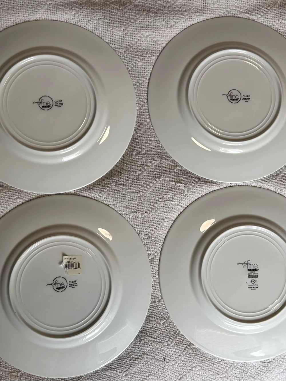 Lenox CHIRP Turquoise Simply Fine -- Set of 4 Dinner Plates 11